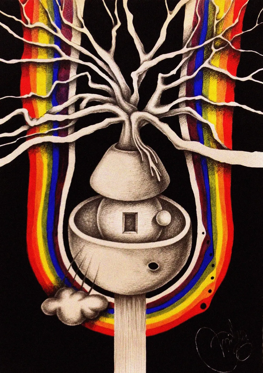 “The Big Bang” - 25/36 cm; pencil + acrylic paint on paper;