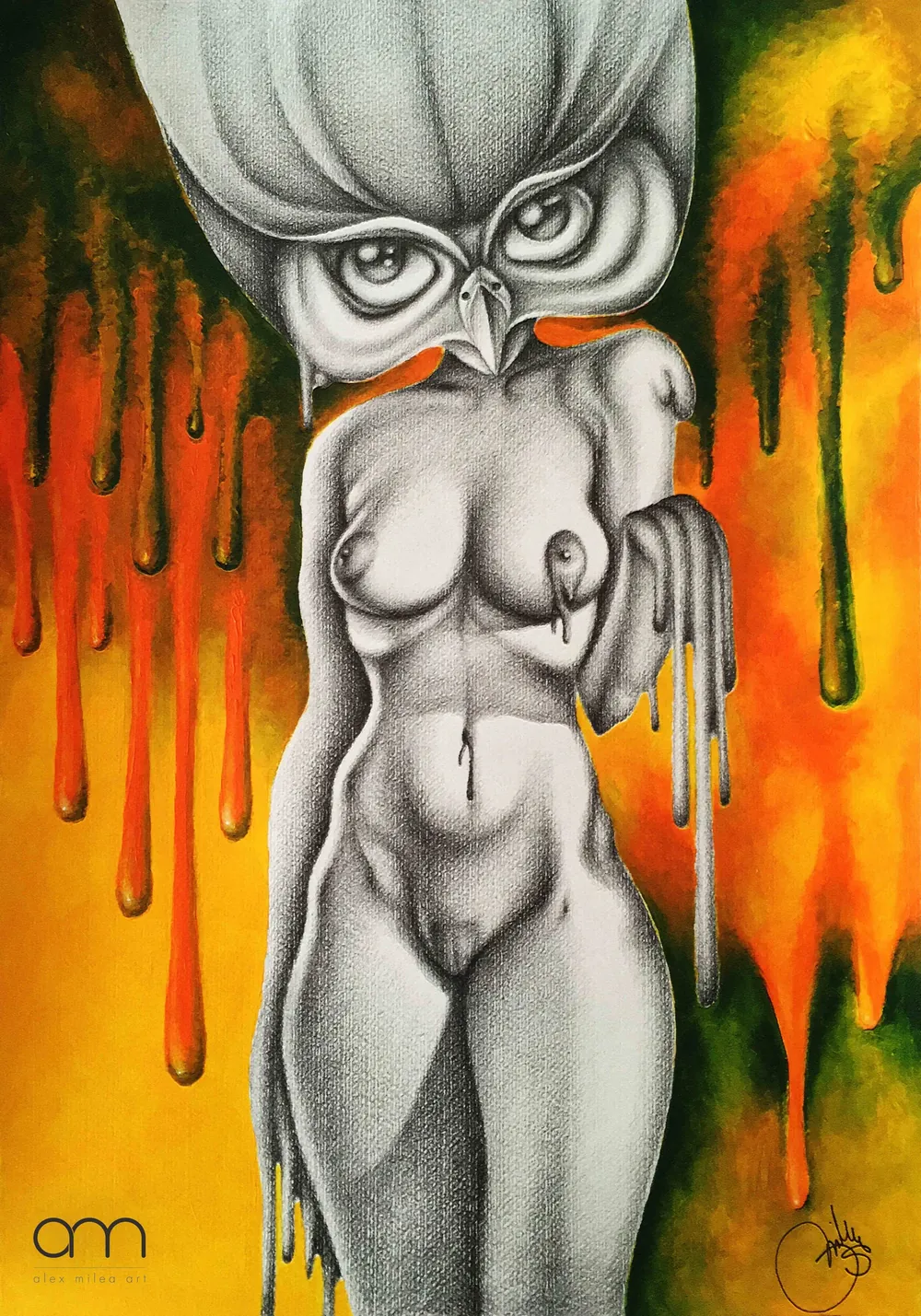 “Madame Tussauds” - 35/50 cm; pencil + acrylic paint;