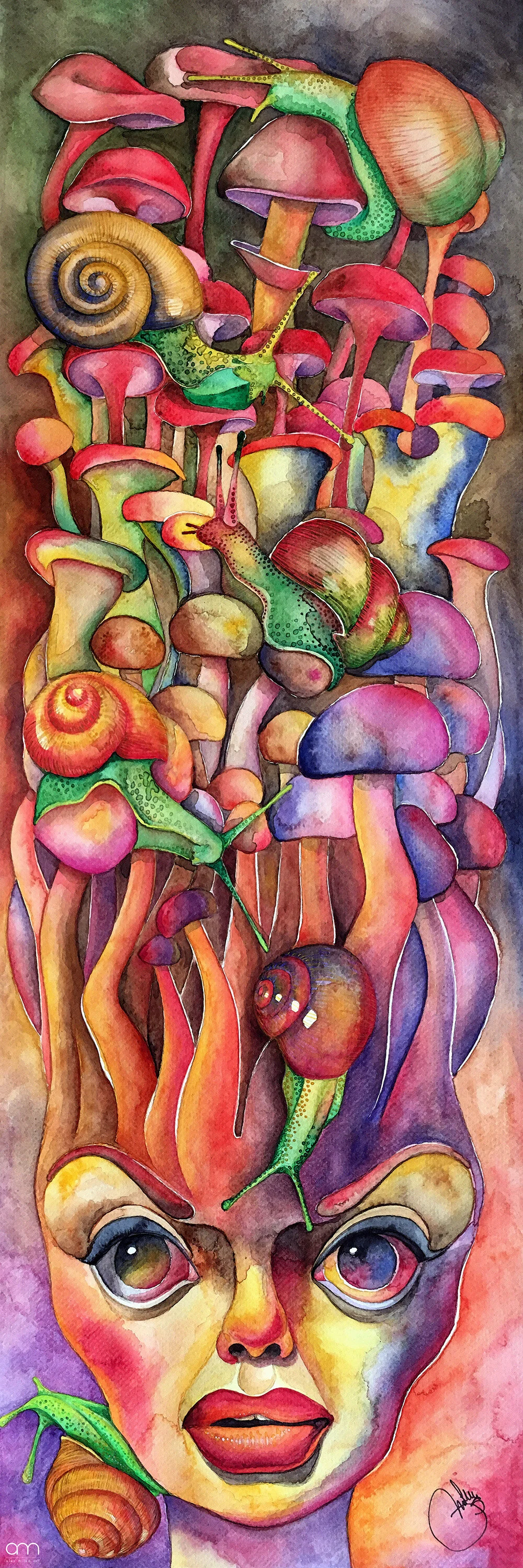“Synthetic Imagination” - 30×90 cm; watercolors on paper;